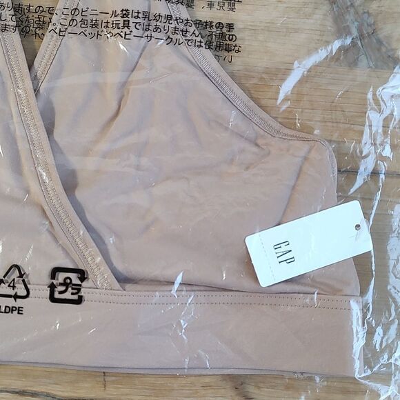 New With Tag Gap Maternity Nude Live-In Size XS Soft Knit Tank Strap Nursing Bra - Picture 6 of 7